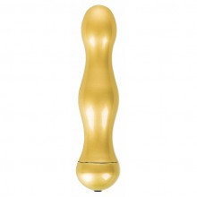 Ребристый вибратор для женщин «Deluxe Gold», Shots Toys SH-SHT134GLD, длина 16.5 см., со скидкой