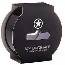Лента для связывания в БДСМ «Non Sticky Bondage Tape Black», 18 м.