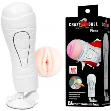 Мега мастурбатор-вагина «Flora White», 12 режимов вибрации, Baile BM-00900T48Z, длина 28.3 см.