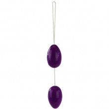 Анальные овальные шарики, цвет фиолетовый, Baile BI-014036-2PUR, из материала Пластик АБС, диаметр 3.4 см.