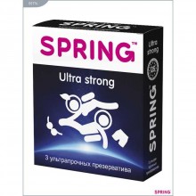 Презервативы латексные «Spring Ultra Strong» ультра прочные, упаковка 3 штуки, 00174, длина 19.5 см.