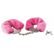 Меховые металлические наручники, цвет розовый, Gopaldas E0014T30PGAC
