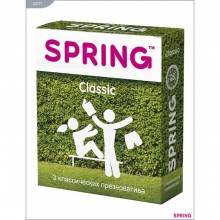 Классические презервативы «Spring Classic», упаковка 3 штуки, 00171, длина 19.5 см.