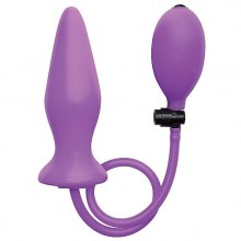 Анальный стимулятор-расширитель с грушей OUCH «Inflatable Silicone Plug Purple», Shots Media SH-OU090PUR, длина 12.3 см.