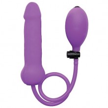 Анальный надувной фаллоимитатор с грушей OUCH «Inflatable Silicone Dong Purple», Shots Media SH-OU089PUR, из материала Силикон, коллекция Ouch!, длина 16.5 см.