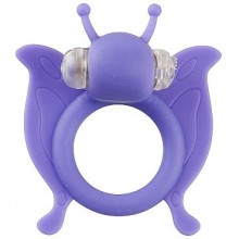 Виброкольцо на член «Butterfly», цвет фиолетовый, Shots Toys S-Line, бренд Shots Media, из материала Силикон, диаметр 2.2 см.