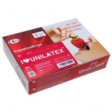 Ароматизированные презервативы Unilatex «Red Strawberry» со вкусом клубники, упаковка 144 штук, из материала Латекс, длина 19 см., со скидкой