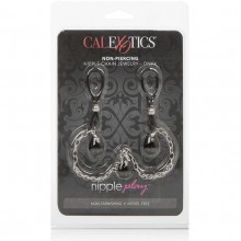 Зажимы на соски «Nipple Play Non-Piercing Nipple Chain Jewelry - Onyx», California Exotic SE-2616-10-2, бренд CalExotics, длина 2.5 см.