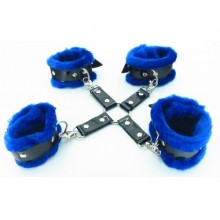 Набор фиксаторов «Краб» с синим мехом, BDSM Light 760006ars, цвет синий