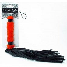 Нежная плеть с красным мехом, BDSM Light 740002ars, бренд БДСМ арсенал, длина 16 см., со скидкой