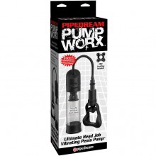 Вакуумная помпа с автоматическим насосом «Pump Worx Ultimate Head Job Vibrating Penis Pump», PD3297-23, бренд PipeDream, длина 8.8 см.