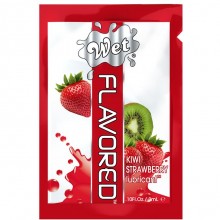 Съедобный лубрикант со вкусом Wet Flavored Kiwi Strawberry, саше 3 мл, 23491wet, бренд Wet Lubricant, из материала Глицериновая основа, 3 мл.