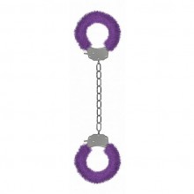 BDSM кандалы на цепи Ouch «Pleasure Legcuffs Purple», Shots Media SH-OU009PUR, из материала Металл, коллекция Ouch!, цвет Фиолетовый, длина 45 см., со скидкой