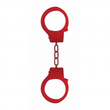 Металлические наручники OUCH «Begginers Handcuffs», цвет красный, SH-OU001RED, бренд Shots Media