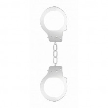 Металлические наручники OUCH «Begginers Handcuffs», цвет белый, SH-OU001WHT, бренд Shots Media