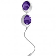 Вагинальные шарики из силикона «L1 Love Balls White Lilac» от компании OVO, цвет фиолетовый, OVOL19321, длина 19.5 см., со скидкой