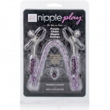 California Exotic «Nipple Clamps» цепь-зажим на соски и клипса на пупок, бренд CalExotics, из материала Металл, цвет Фиолетовый