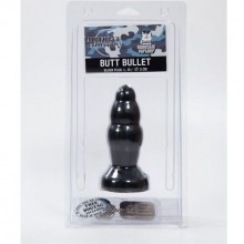 Анальная пробка рельефная «Butt Bullet - Black», бренд O-Products, из материала ПВХ, длина 14 см.