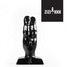 Анальный сдвоенный фаллоимитатор «ZiZi - Two Finger - Black», бренд O-Products, длина 12 см.