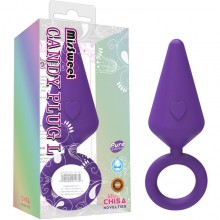 Анальная втулка «Candy Plug» с кольцом, цвет сиреневый, Chisa CN-101495459, бренд Chisa Novelties, длина 9 см.