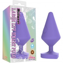 Большая силиконовая анальная пробка «Large luv Heart Plug», цвет фиолетовый, CN-101400297, бренд Chisa Novelties, длина 10 см.