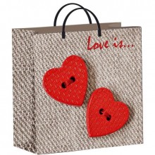 Подарочный пакет «Два сердца», мягкий пластик, размер 30 на 30 см, 1260757, бренд Сувениры