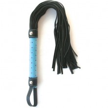 БДСМ плетка из ПВХ, цвет голубой и черный, длина 50 см, MLF-90067-2, бренд NoTabu, длина 50 см.