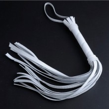 Классическая длинная плеть с жесткой ручкой от компании СК-Визит, цвет белый, 3011-3, длина 40 см., со скидкой