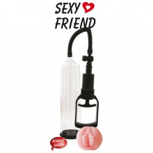 Мужская вакуумная помпа, SF-70063, бренд Sexy Friend, из материала Пластик АБС, длина 19 см., со скидкой
