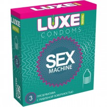 Презервативы Luxe серии Big Box - «Sex Machine», упаковка 3 шт, из материала Латекс, 3 мл., со скидкой