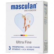 Презервативы «Masculan Ultra Fine 2» ультра тонкие с обильной смазкой, упаковка 3 шт., длина 19 см., со скидкой