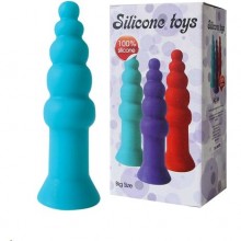 Анально-вагинальный стимулятор-елочка «Big Size», цвет бирюзовый, ST-40008-7, бренд Silicone Toys, из материала Силикон, длина 21 см.