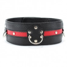 БДСМ ошейник XL из кожи, цвет черно-красный, 55023XLars, бренд БДСМ арсенал