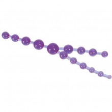 Тройная анальная цепочка «Triple Anal Pleasure», цвет фиолетовый, Gopaldas 2K697CLV BCD GP, из материала TPE, длина 31 см.