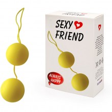 Недорогие вагинальные шарики «Balls», цвет желтый, SF-70151-4, бренд Sexy Friend, из материала Пластик АБС, диаметр 3.5 см.