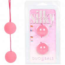 Силиконовые вагинальные шарики «Silky Smooth Duo Balls», цвет розовый, Gopladas 2K949APK BCD GP, бренд Gopaldas, диаметр 3 см.