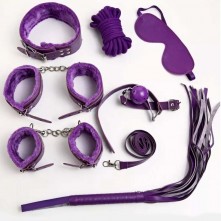 Комплект БДСМ для ролевых игр из 7 предметов, цвет фиолетовый, бренд Loving World Co., из материала Искусственная кожа