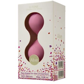 Вагинальные шарики на сцепке «U-Tone», цвет розовый, Adrien Lastic 40571, длина 18 см., со скидкой