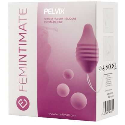 Сменные вагинальные шарики и яйцо контейнер «Pelvix Concept» - набор, цвет розовый, 40461, бренд Adrien Lastic, длина 6 см.