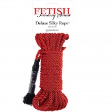 «Deluxe Silky Rope» веревка для фиксации, цвет красный, PipeDream 3865-15 PD, из материала Хлопок, коллекция Fetish Fantasy Series, 9 м.