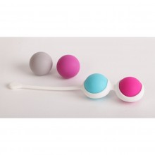Набор из 4 вагинальных шариков со смещенным центром тяжести и разного веса, White Label 47171-MM, цвет мульти, длина 16 см.