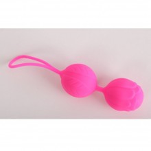 Фигурные вагинальные шарики «Бутон цветка», цвет розовый, 47179-MM, длина 15 см.