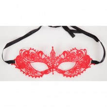 Красная кружевная маска «Загадка ночи», White Label 47304-1-MM, цвет Красный, длина 20 см., со скидкой