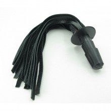 Плеть со штырьком для насадок, БДСМ Арсенал 54027ars, из материала Кожа, цвет Черный, длина 30 см.