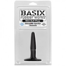 Анальная мини-пробка «Basix Rubber Works Mini Butt Plug», цвет черный, PipeDream PD4260-23, коллекция Basix Rubber Worx, длина 10.8 см., со скидкой