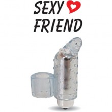 Насадка на палец с вибрацией, цвет голубой, SF-70231, бренд Sexy Friend, из материала TPR
