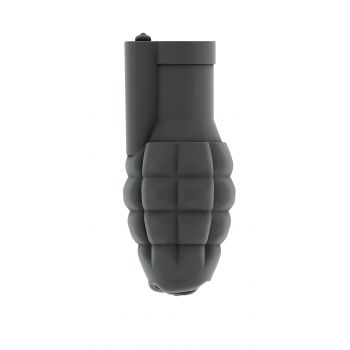 Мужской мастурбатор в форме гранаты «Stroker With Vibrating Bullet», цвет серый, Sono №22, Shots Media SH-SON022GRY, из материала TPE, длина 13.5 см.