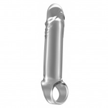 Тянущаяся насадка с кольцом для увеличения члена «Stretchy Penis Extension», цвет прозрачный, SONO №31, SH-SON031TRA, бренд Shots Media, длина 14 см.