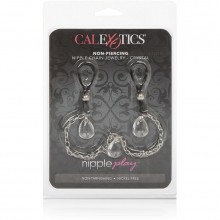 Зажимы на соски «Nipple Play Non-Piercing Nipple Chain Jewelry - Crystal», цвет серебристый, California Exotic Novelties SE-2616-05-2, бренд CalExotics, из материала Металл, длина 43.3 см.