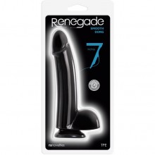 Renegade «7 дюймов Smooth Dong - Black» реалистичный фаллоимитатор на присоске, NSN-1155-33, бренд NS Novelties, цвет Черный, длина 20 см.